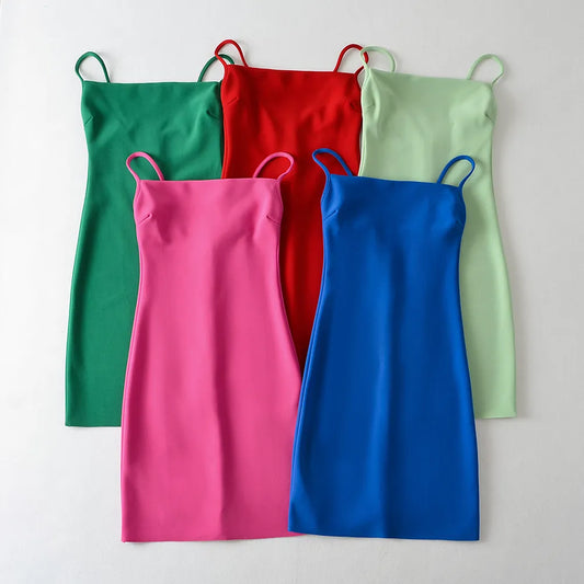 Casual bodycon dresses for women 2024 Summer fashion korean dress mini elegant beach sundress pink short dresses backless